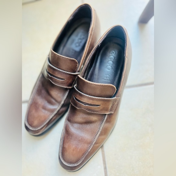 Ecco men’s shoes size 13 brown color great condition - Picture 1 of 9